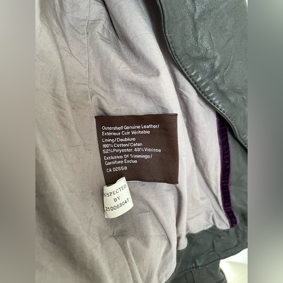 Danier Italian Leather Jacket Coat, Dark Grey, Women’s Size XS - Picture 9 of 10